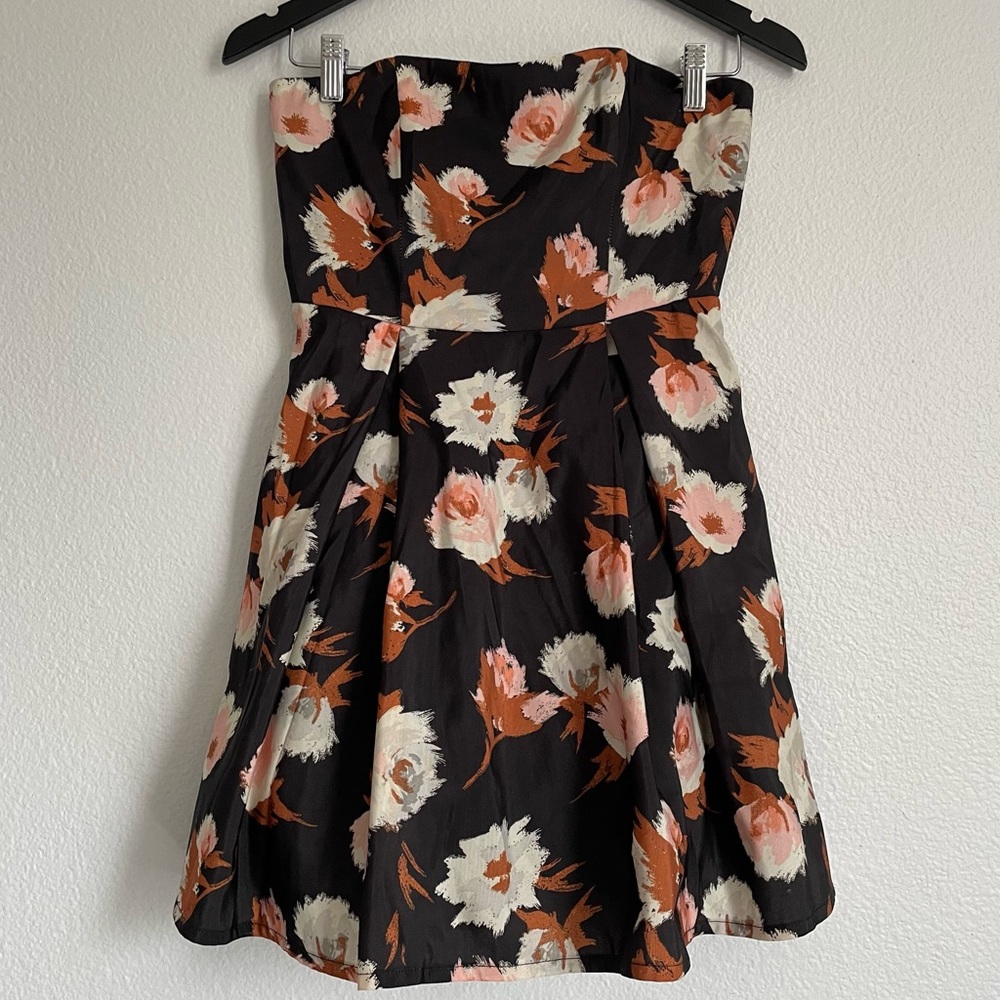 Strapless Floral Mini Dress